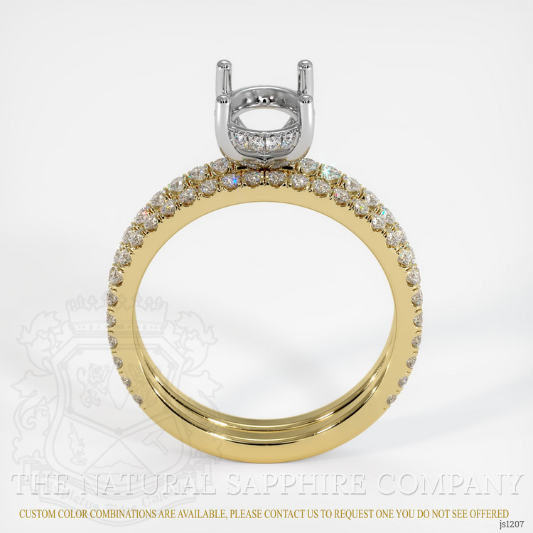 14K White & Yellow Pave Ring Setting