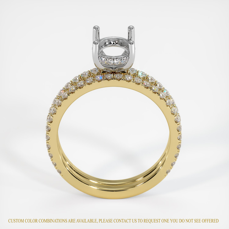 14K White & Yellow Pave Ring Setting