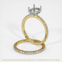 14K White & Yellow Pave Ring Setting Image