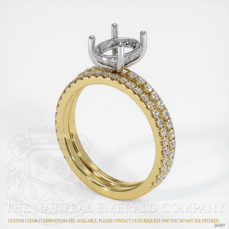 18K White & Yellow Pave Ring Setting