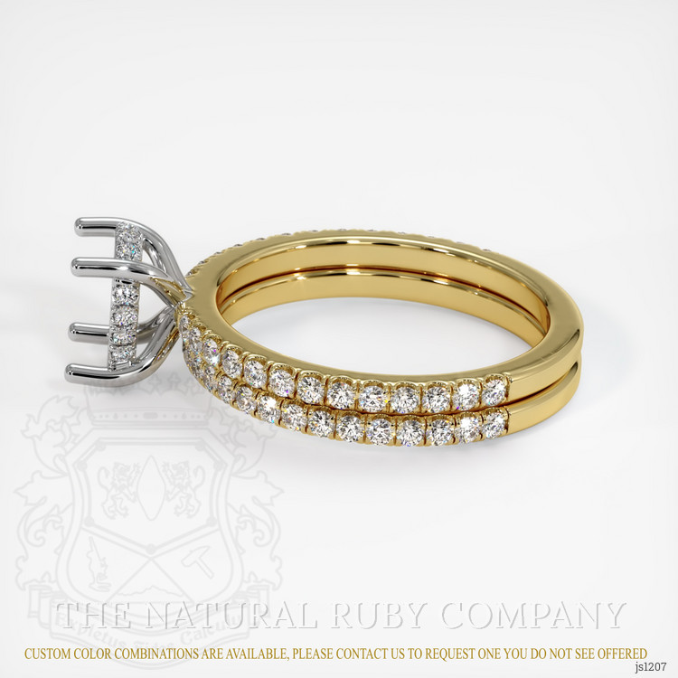 18K White & Yellow Pave Ring Setting