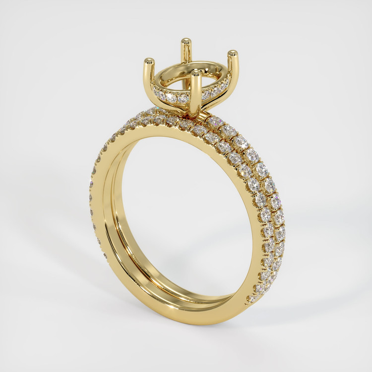 14K Yellow Gold Pave Ring Setting