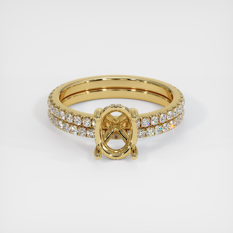 14K Yellow Gold Pave Ring Setting