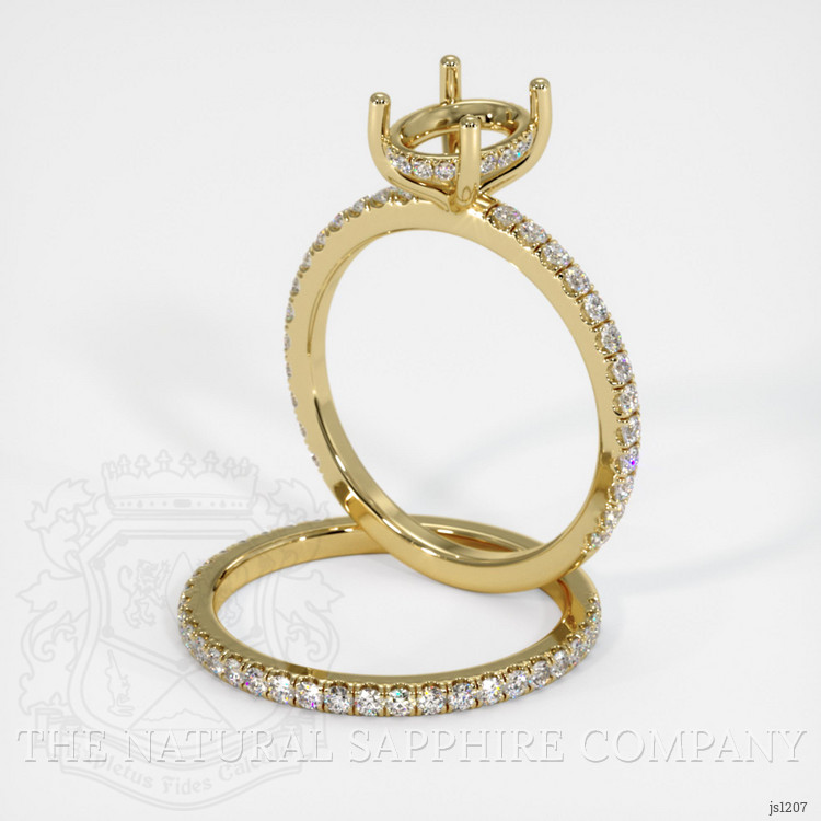 14K Yellow Gold Pave Ring Setting