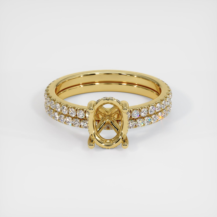 18K Yellow Gold Pave Ring Setting