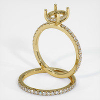 18K Yellow Gold Pave Ring Setting Image