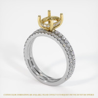 14K Yellow & White Pave Ring Setting Video