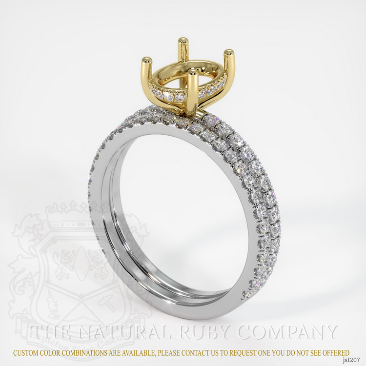 14K Yellow & White Pave Ring Setting