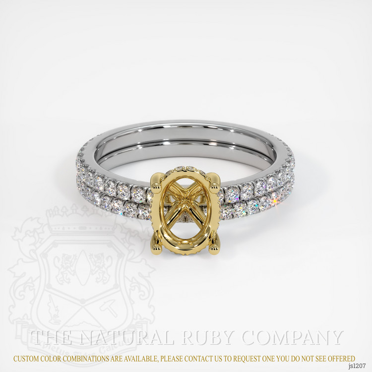 14K Yellow & White Pave Ring Setting