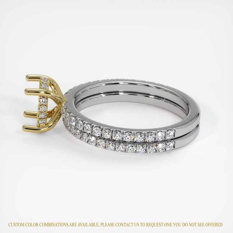 14K Yellow & White Pave Ring Setting