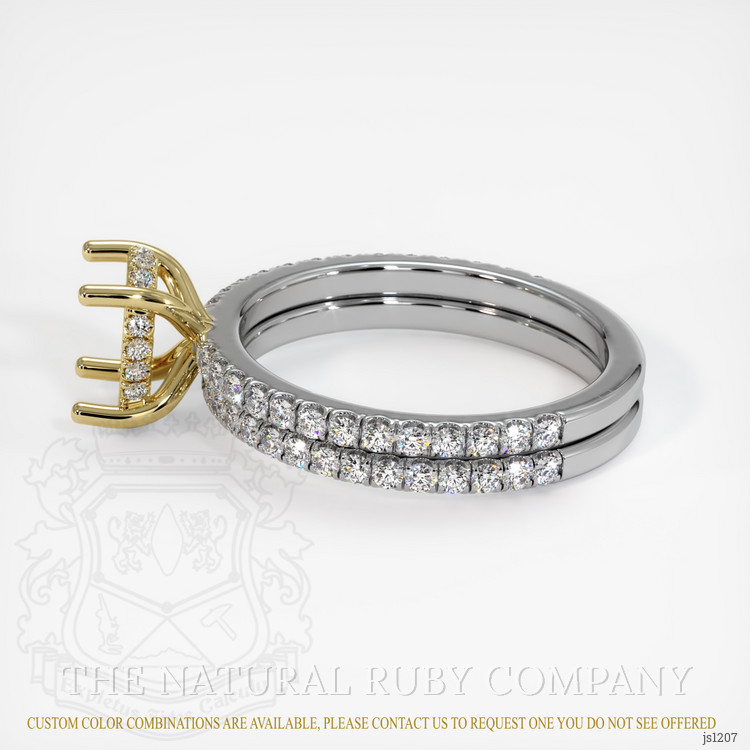 14K Yellow & White Pave Ring Setting
