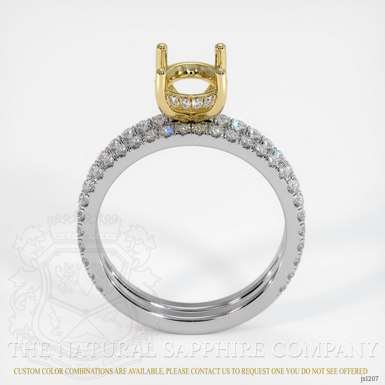 14K Yellow & White Pave Ring Setting