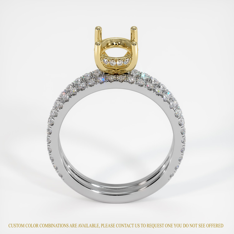 14K Yellow & White Pave Ring Setting