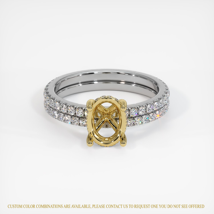 18K Yellow & White Pave Ring Setting