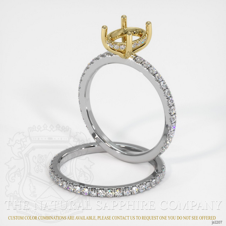 18K Yellow & White Pave Ring Setting