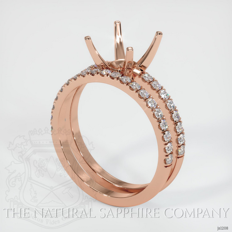 14K Rose Gold Pave Ring Setting