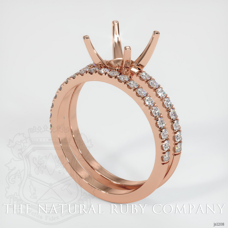 14K Rose Gold Pave Ring Setting