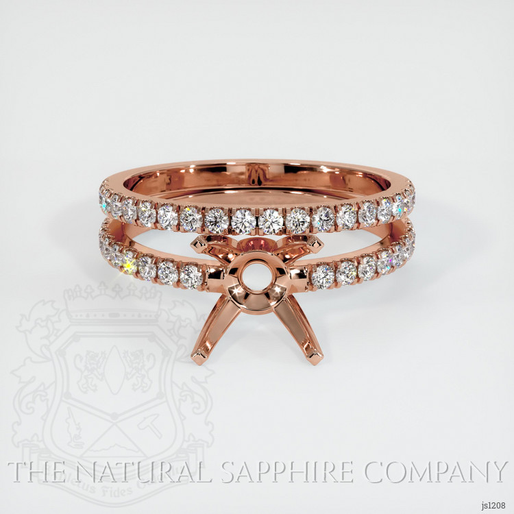14K Rose Gold Pave Ring Setting