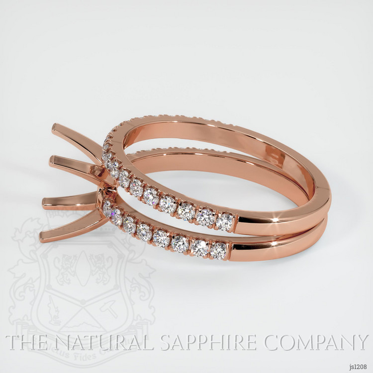 14K Rose Gold Pave Ring Setting
