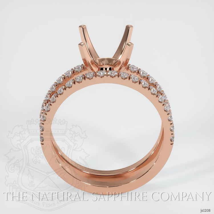 14K Rose Gold Pave Ring Setting