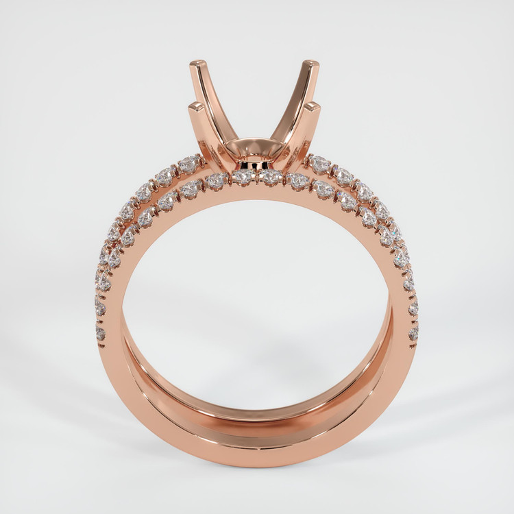 14K Rose Gold Pave Ring Setting