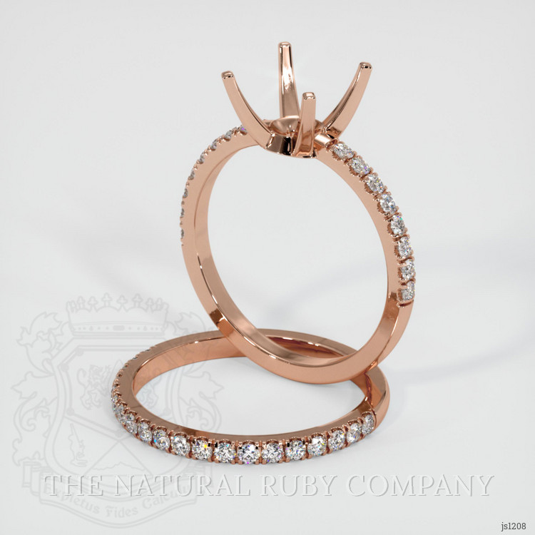 14K Rose Gold Pave Ring Setting