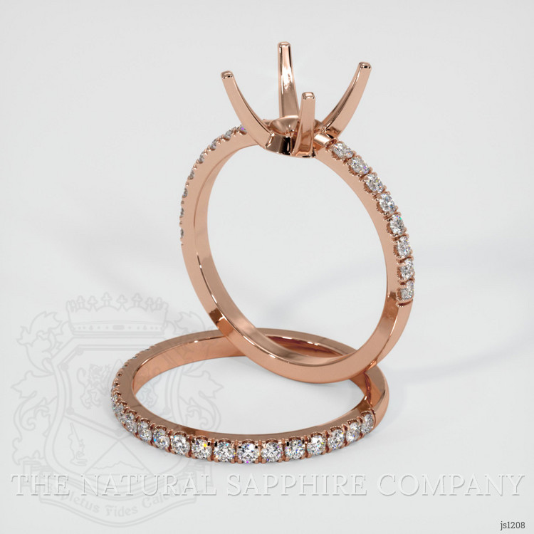 14K Rose Gold Pave Ring Setting