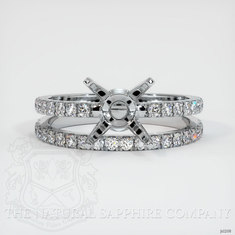 14K White Gold Pave Ring Setting