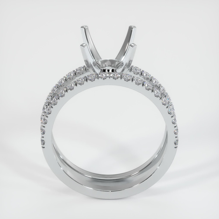 14K White Gold Pave Ring Setting