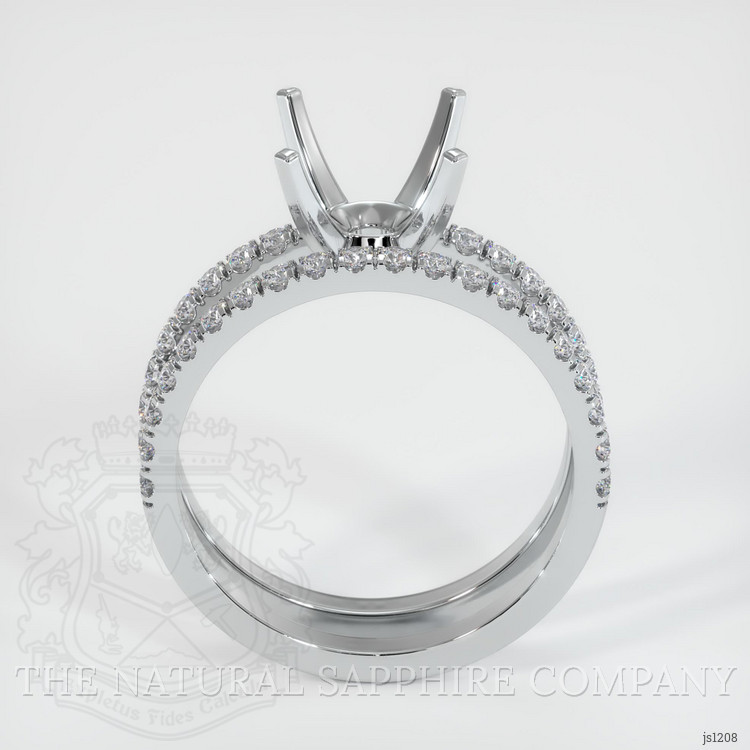 14K White Gold Pave Ring Setting