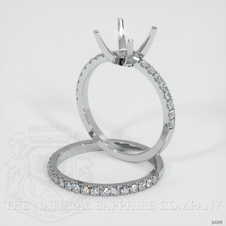 14K White Gold Pave Ring Setting