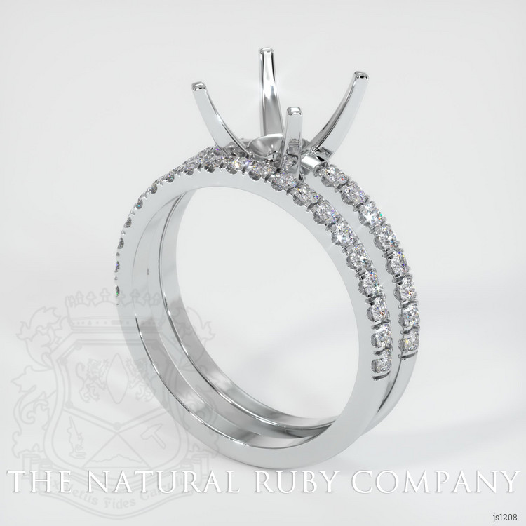 18K White Gold Pave Ring Setting
