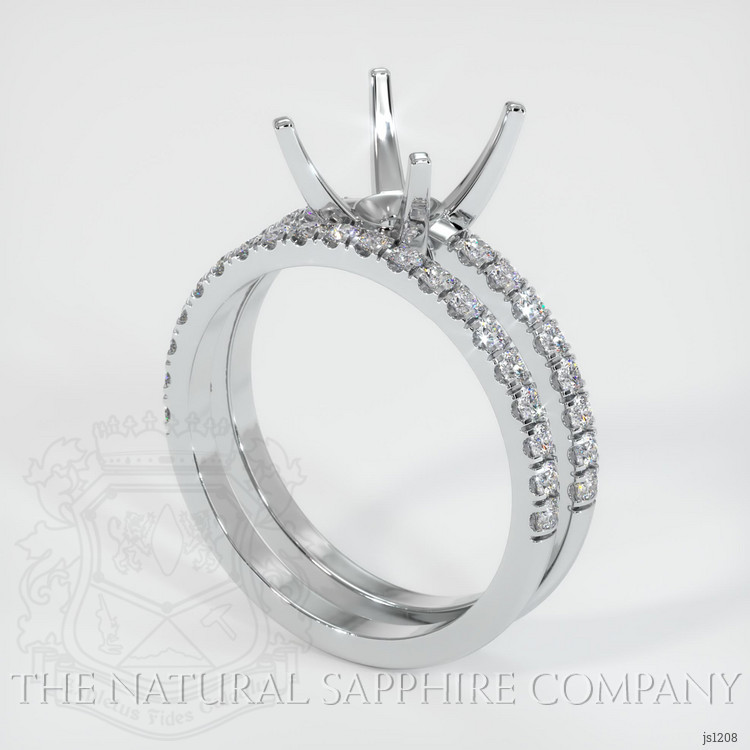 18K White Gold Pave Ring Setting