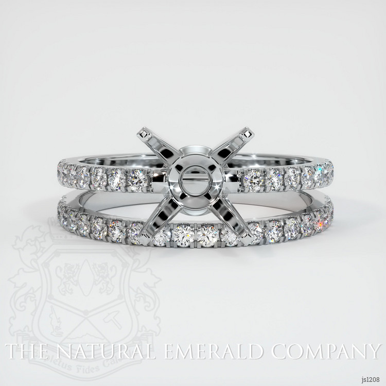 18K White Gold Pave Ring Setting