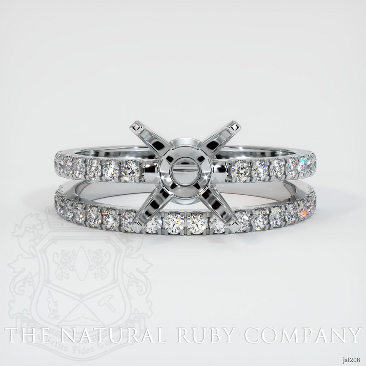 18K White Gold Pave Ring Setting