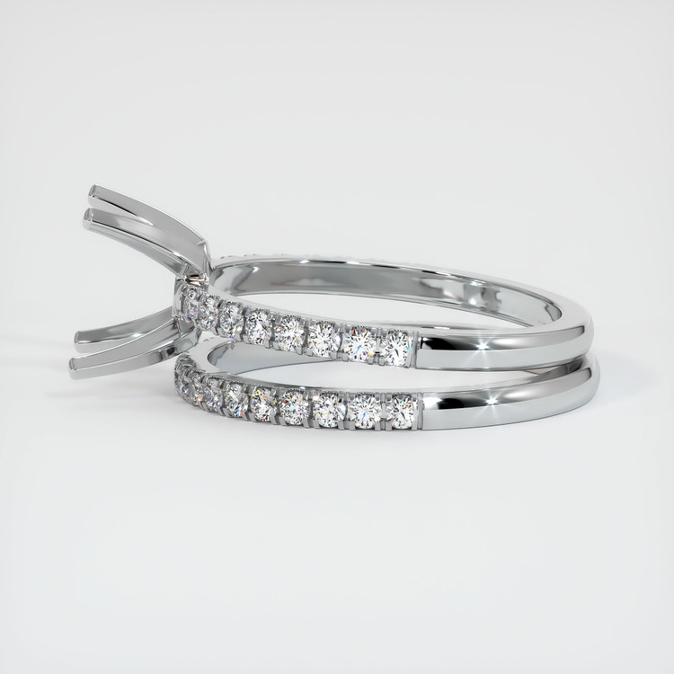 18K White Gold Pave Ring Setting