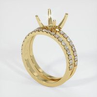 14K Yellow Gold Pave Ring Setting Video