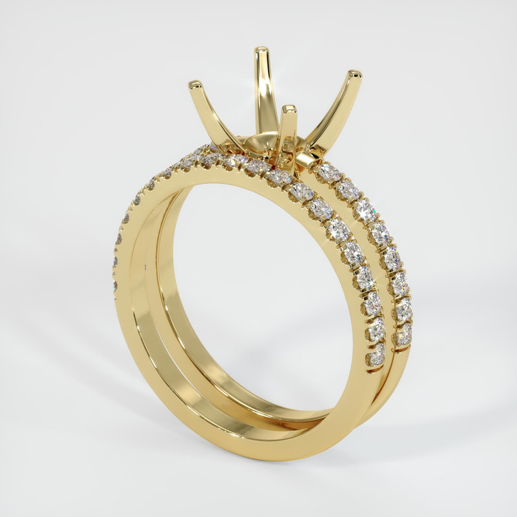 14K Yellow Gold Pave Ring Setting