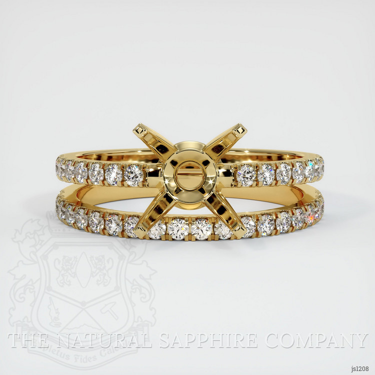 14K Yellow Gold Pave Ring Setting