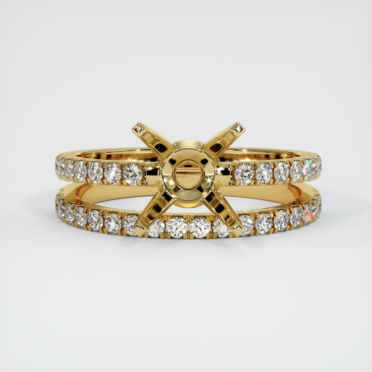 14K Yellow Gold Pave Ring Setting