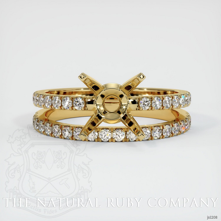 14K Yellow Gold Pave Ring Setting