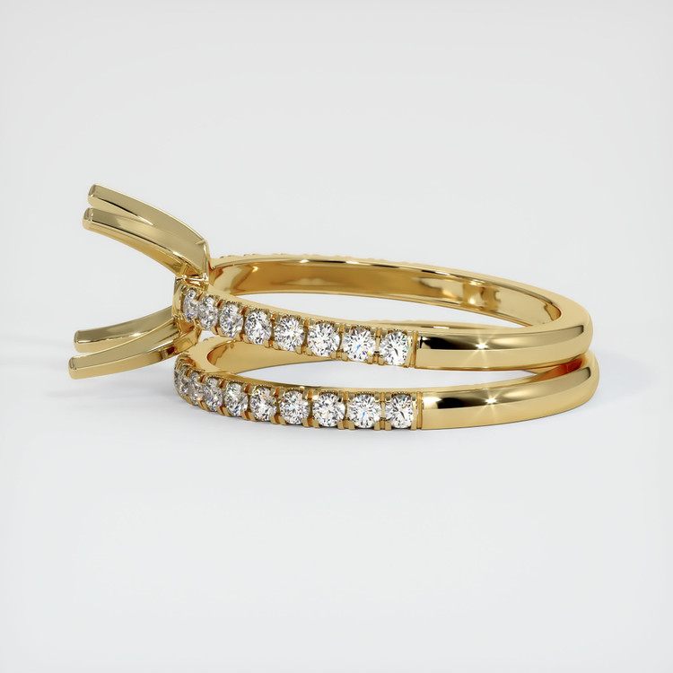 14K Yellow Gold Pave Ring Setting