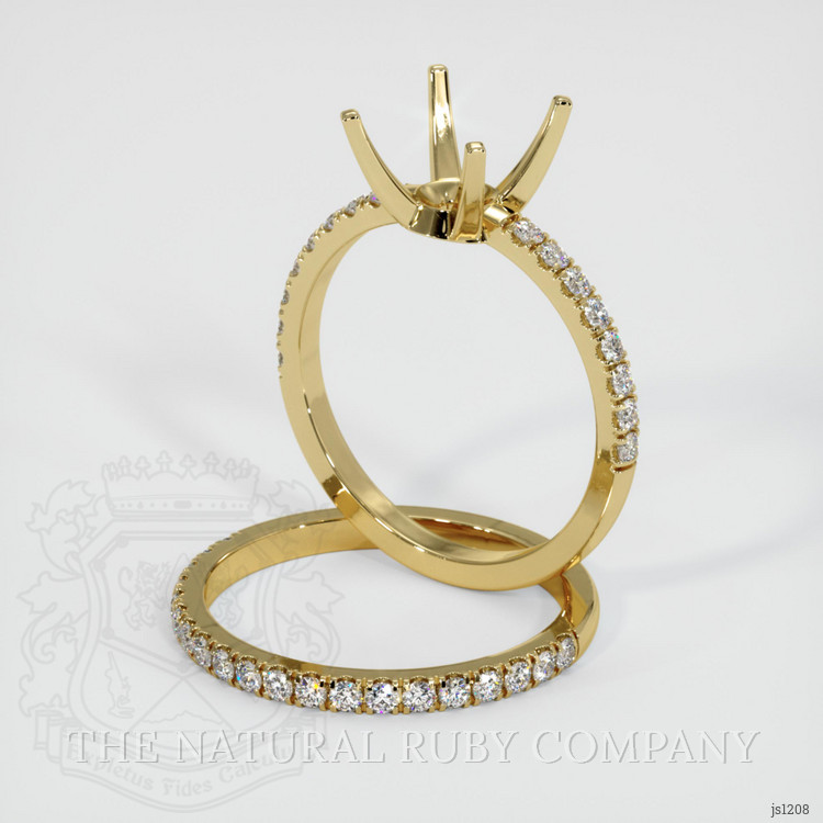 14K Yellow Gold Pave Ring Setting