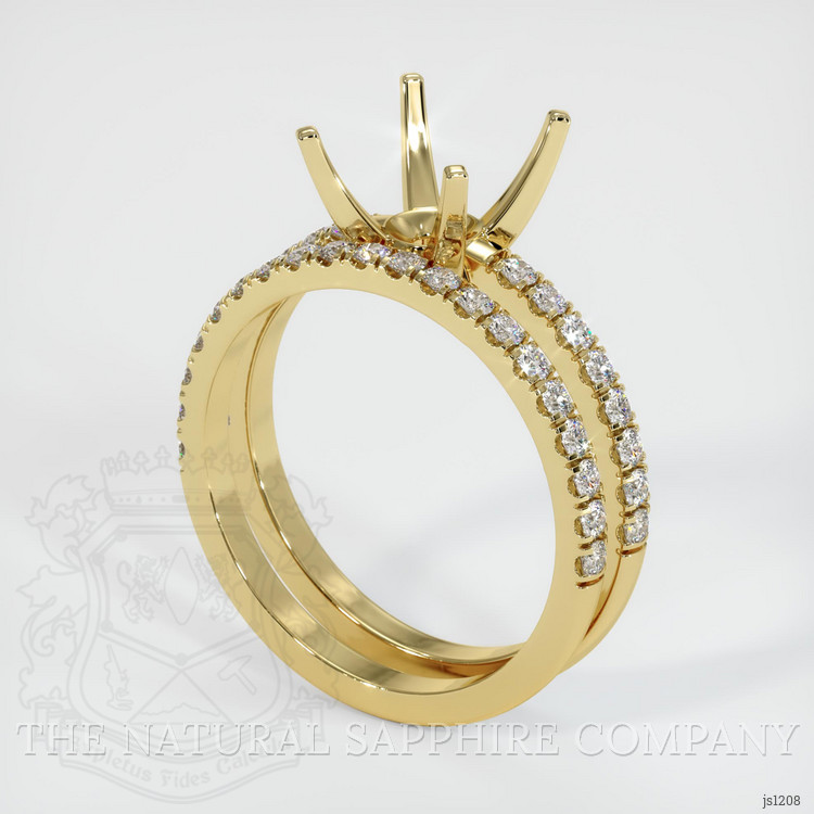 18K Yellow Gold Pave Ring Setting