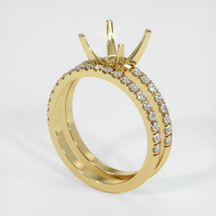 18K Yellow Gold Pave Ring Setting