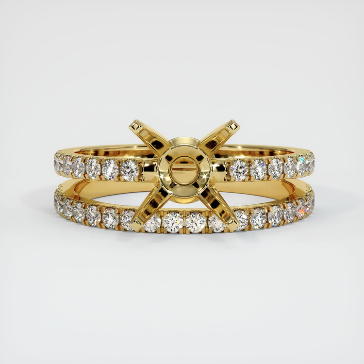 18K Yellow Gold Pave Ring Setting