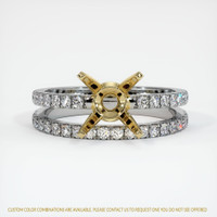 14K Yellow & White Pave Ring Setting Image