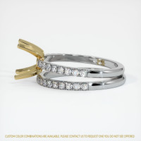 14K Yellow & White Pave Ring Setting Image