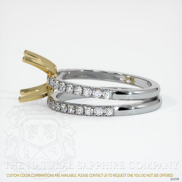14K Yellow & White Pave Ring Setting