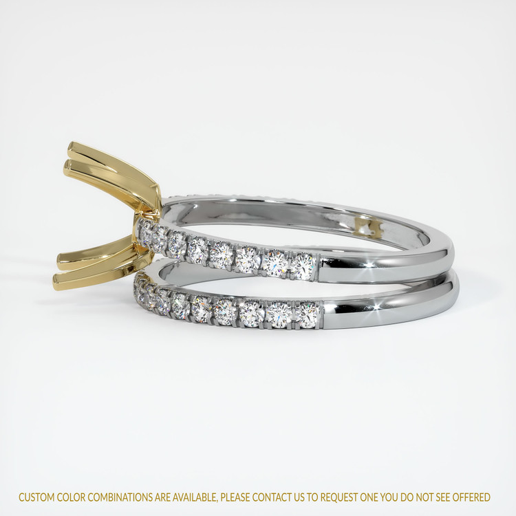 14K Yellow & White Pave Ring Setting